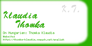 klaudia thomka business card